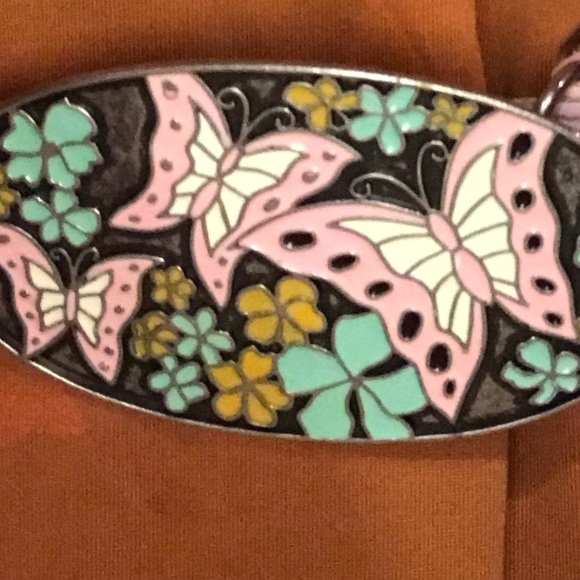 Rare Vintage 1993 Large Pink Butterfly Belt Buckle - Picture 4 of 8